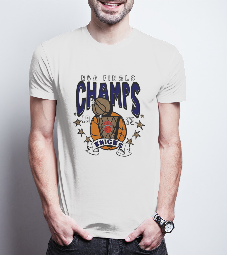 New York Knicks NBA Finals Champs 1973 Basketball Victory T-Shirt