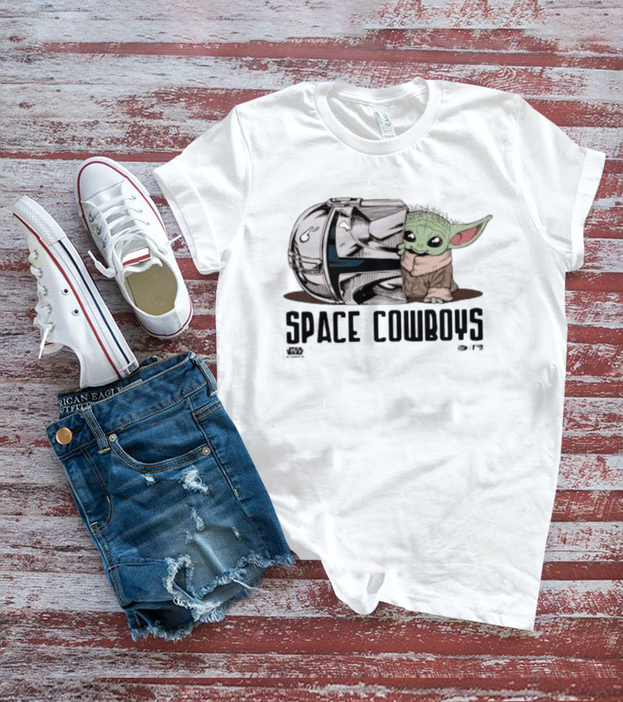 Star Wars Grogu Space Cowboys Helmet And Child Duo T-Shirt