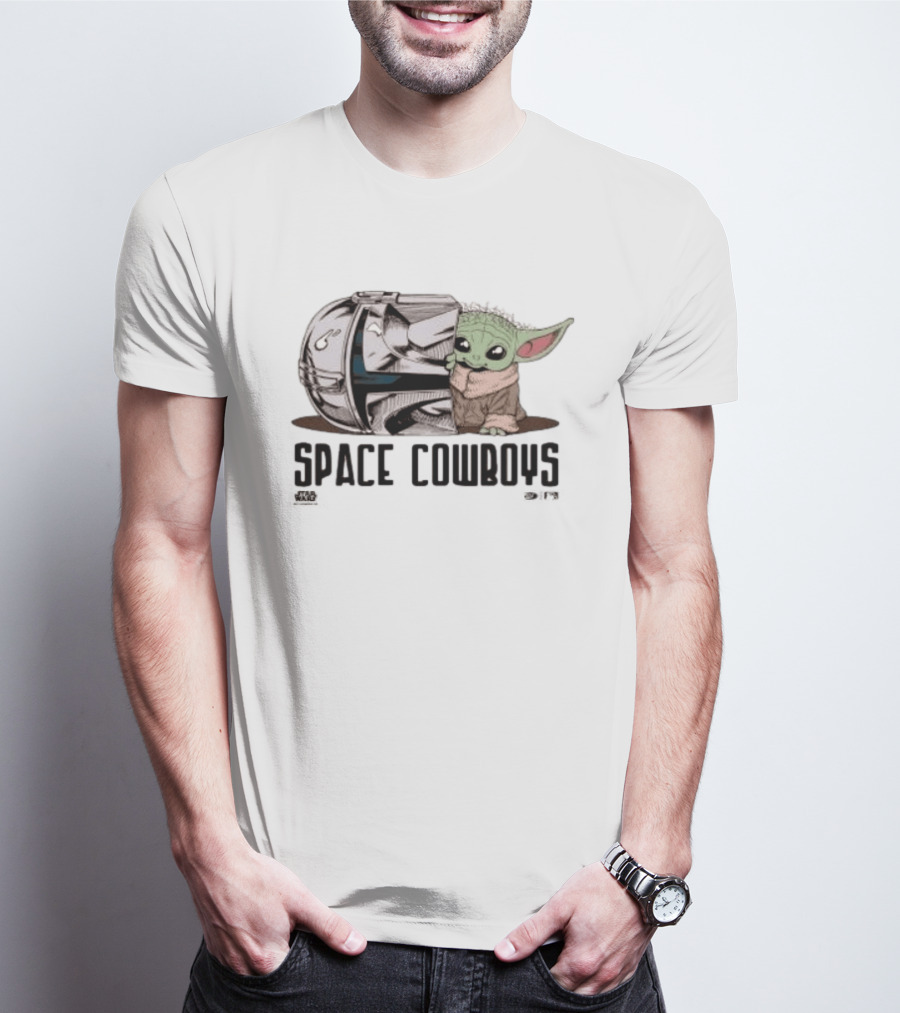 Star Wars Grogu Space Cowboys Helmet And Child Duo T-Shirt