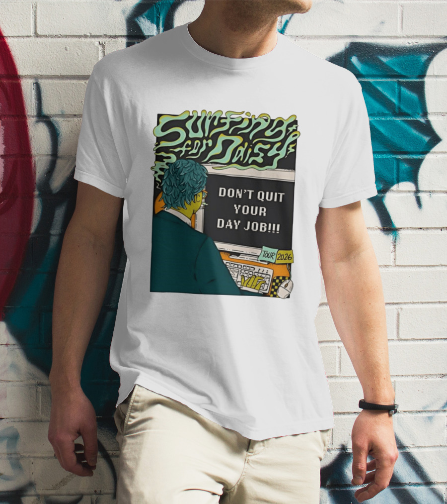 Surfing For Daisy Tour 2026 Don't Quit Your Day Job Retro Comic T-Shirt