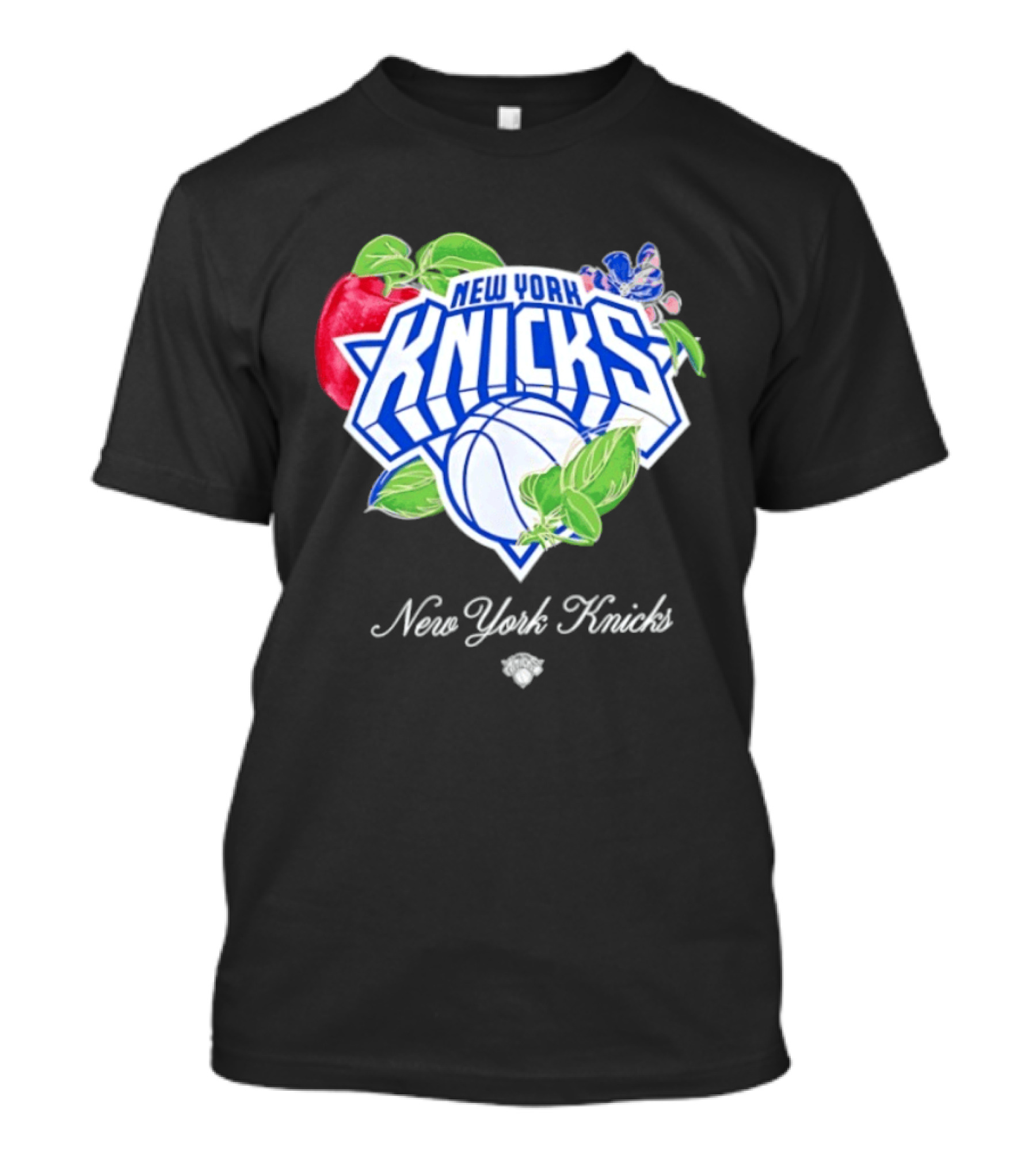 New York Knicks Lifestyle Capsule Floral Fruit Apple Basketball T-Shirt
