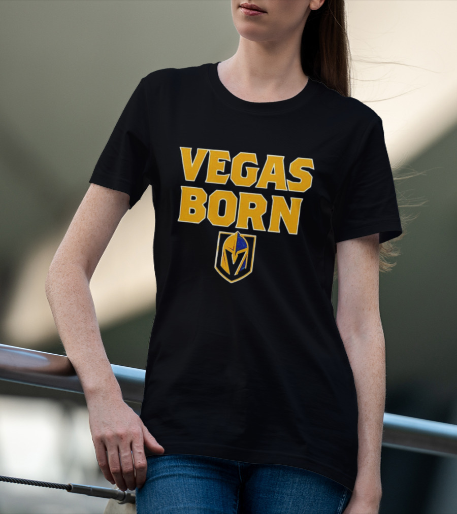 VEGAS BORN Logo Icon Golden Knights T-Shirt
