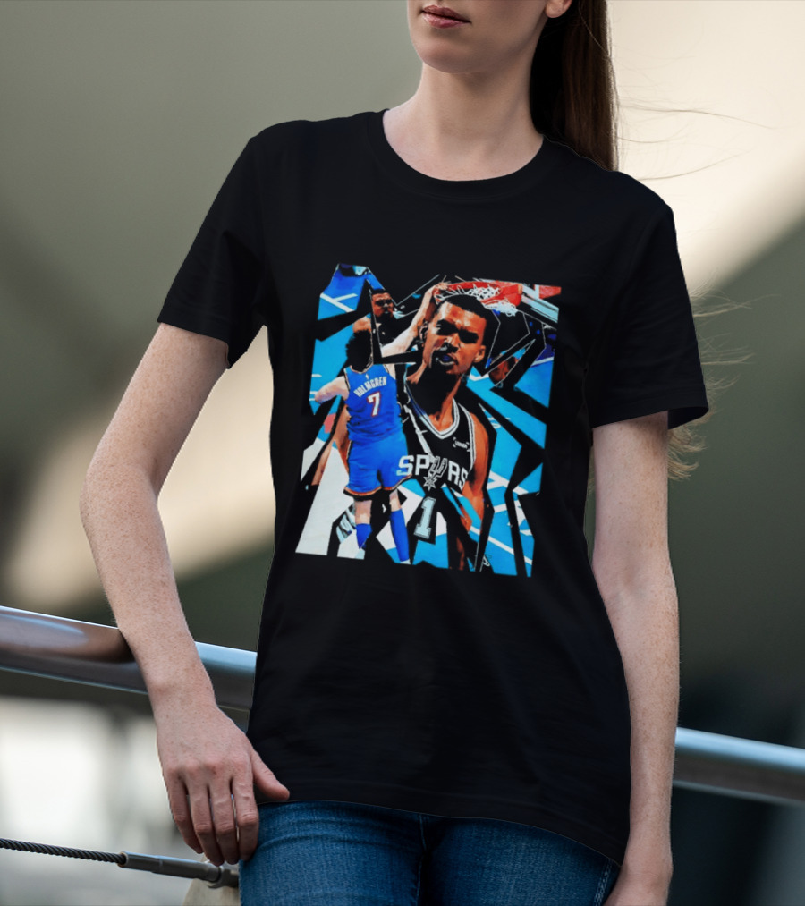 San Antonio Spurs Wembanyama Dunk Showdown With Holmgren T-Shirt