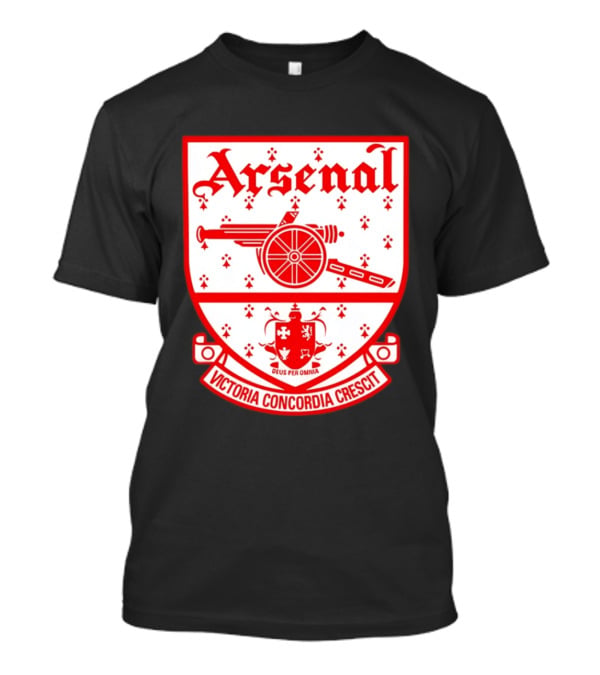 Arsenal FC Crest Deus Per Omnia Victoria Concordia Crescit T-Shirt