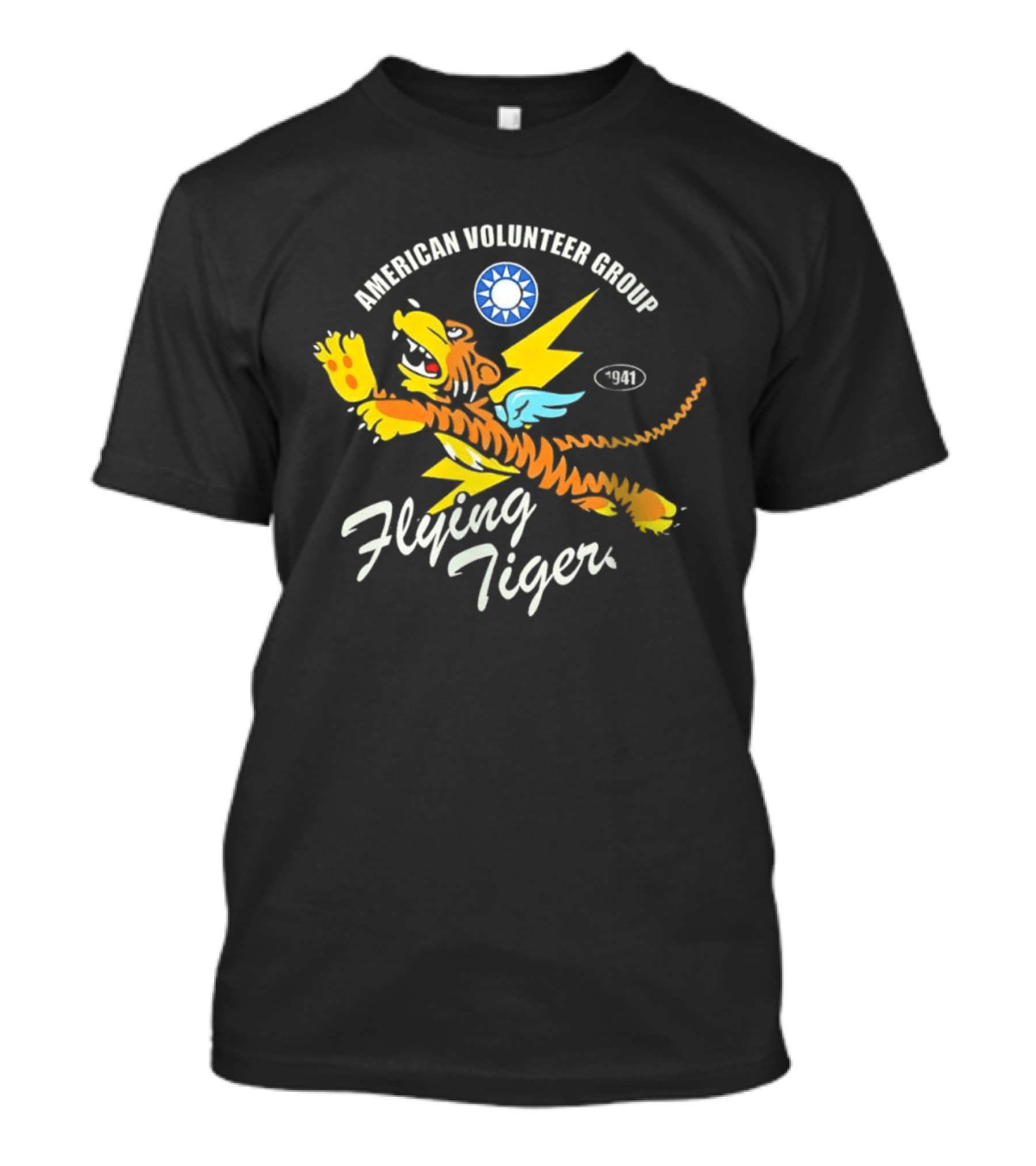 Flying Tigers American Volunteer Group 1941 Emblem Art WWII Aviation History T-Shirt