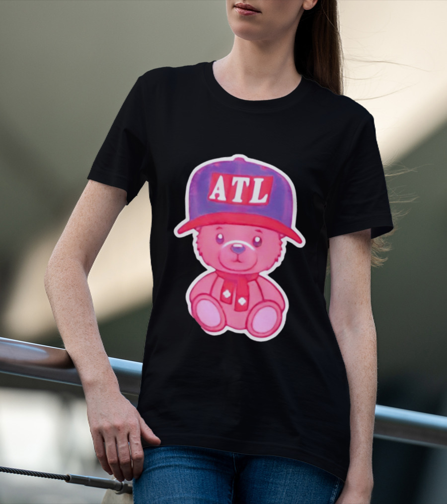ATL Cap Teddy Bear Atlanta Braves Baseball Scarf T-Shirt