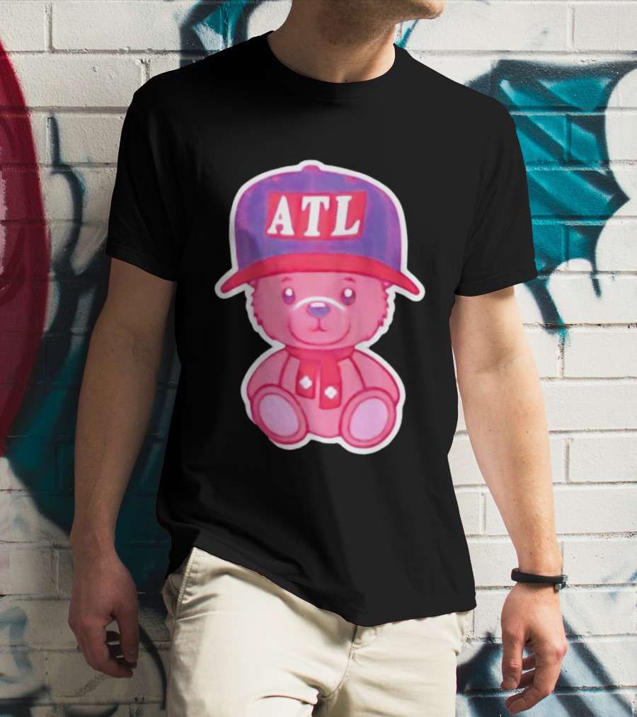 ATL Cap Teddy Bear Atlanta Braves Baseball Scarf T-Shirt