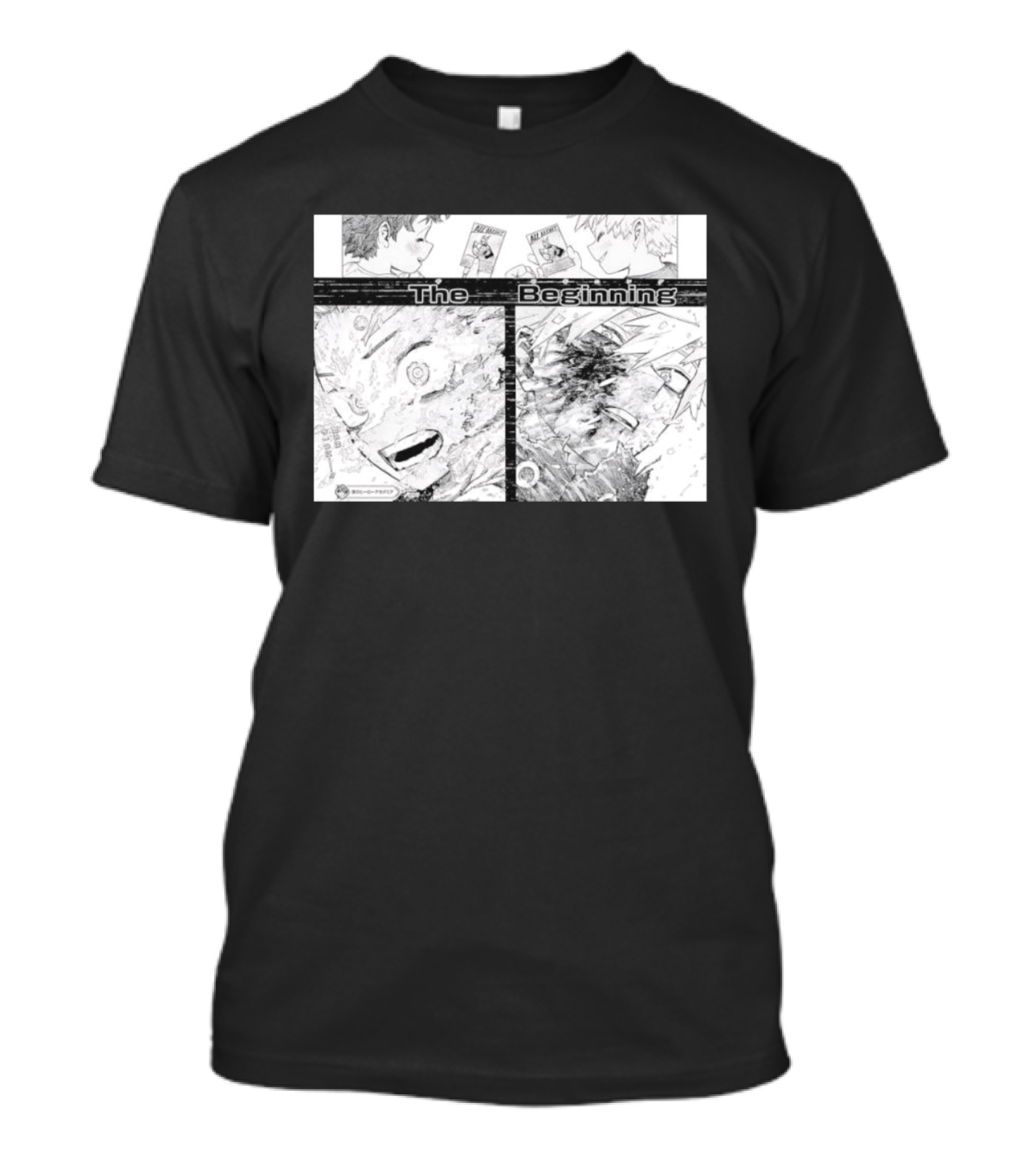 Izuku Midoriya Katsuki Bakugo All Might The Beginning My Hero Academia Manga Panel T-Shirt
