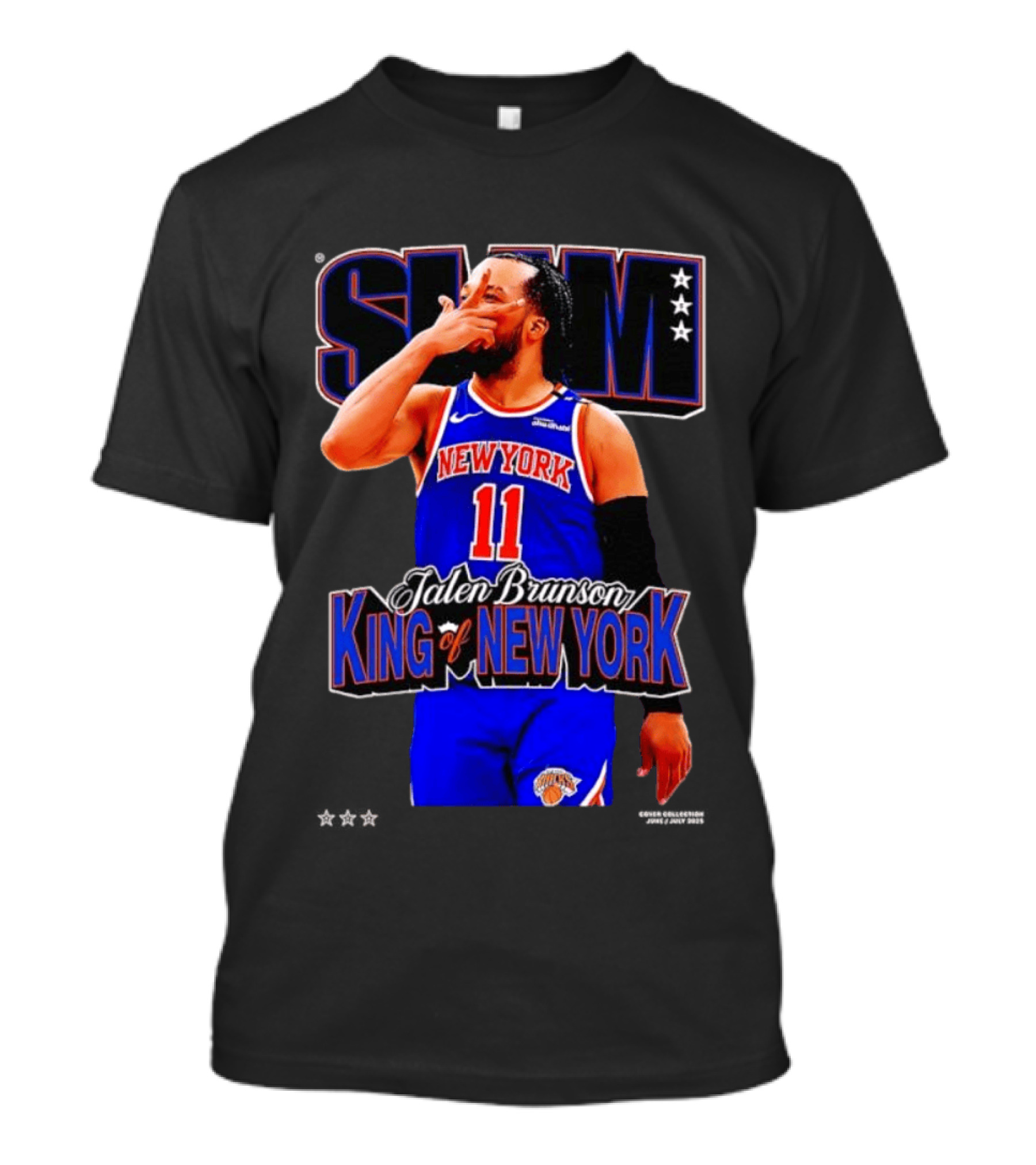 Jalen Brunson King Of New York Knicks NBA SLAM T-Shirt
