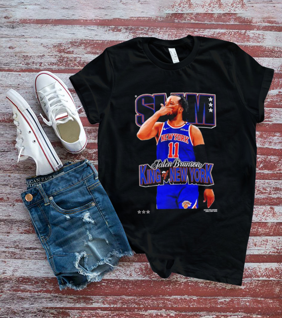 Jalen Brunson King Of New York Knicks NBA SLAM T-Shirt