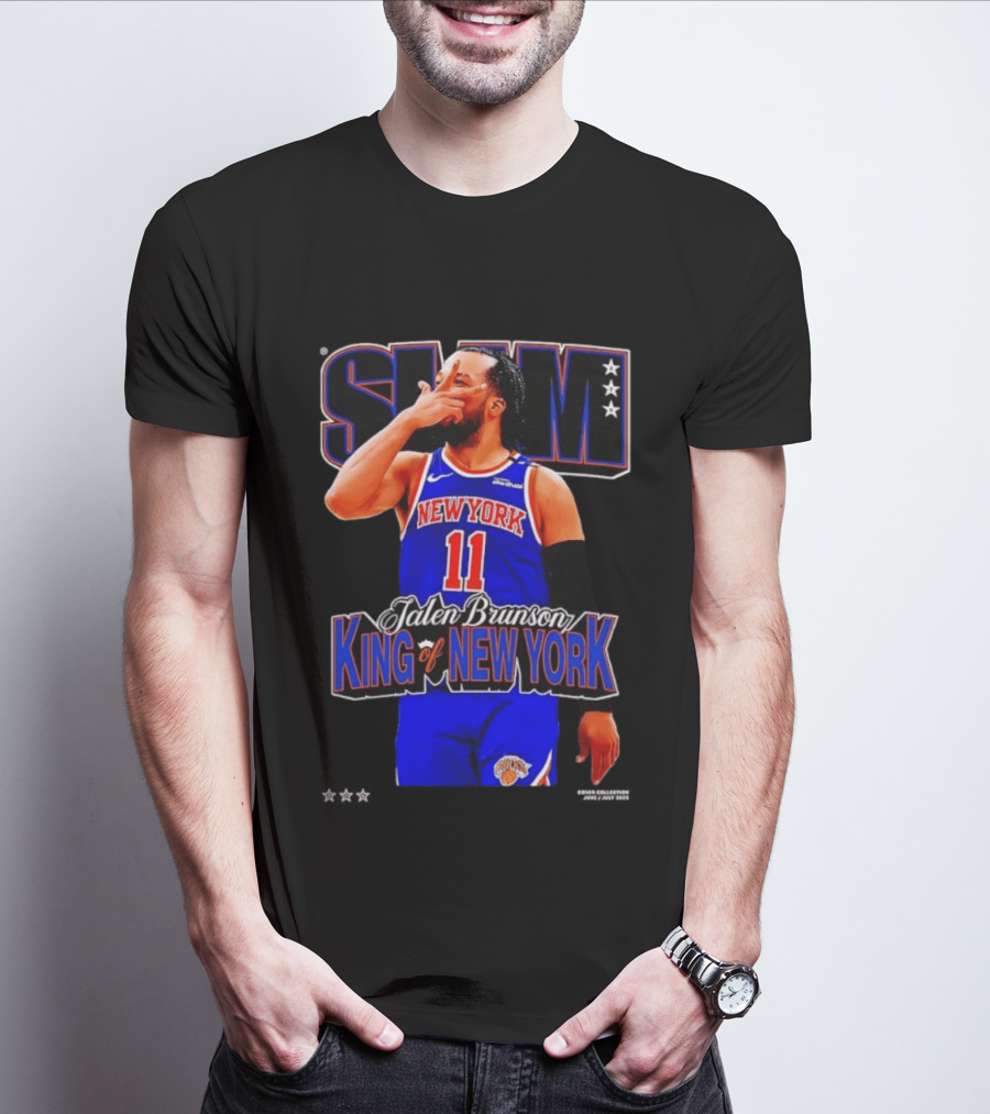 Jalen Brunson King Of New York Knicks NBA SLAM T-Shirt