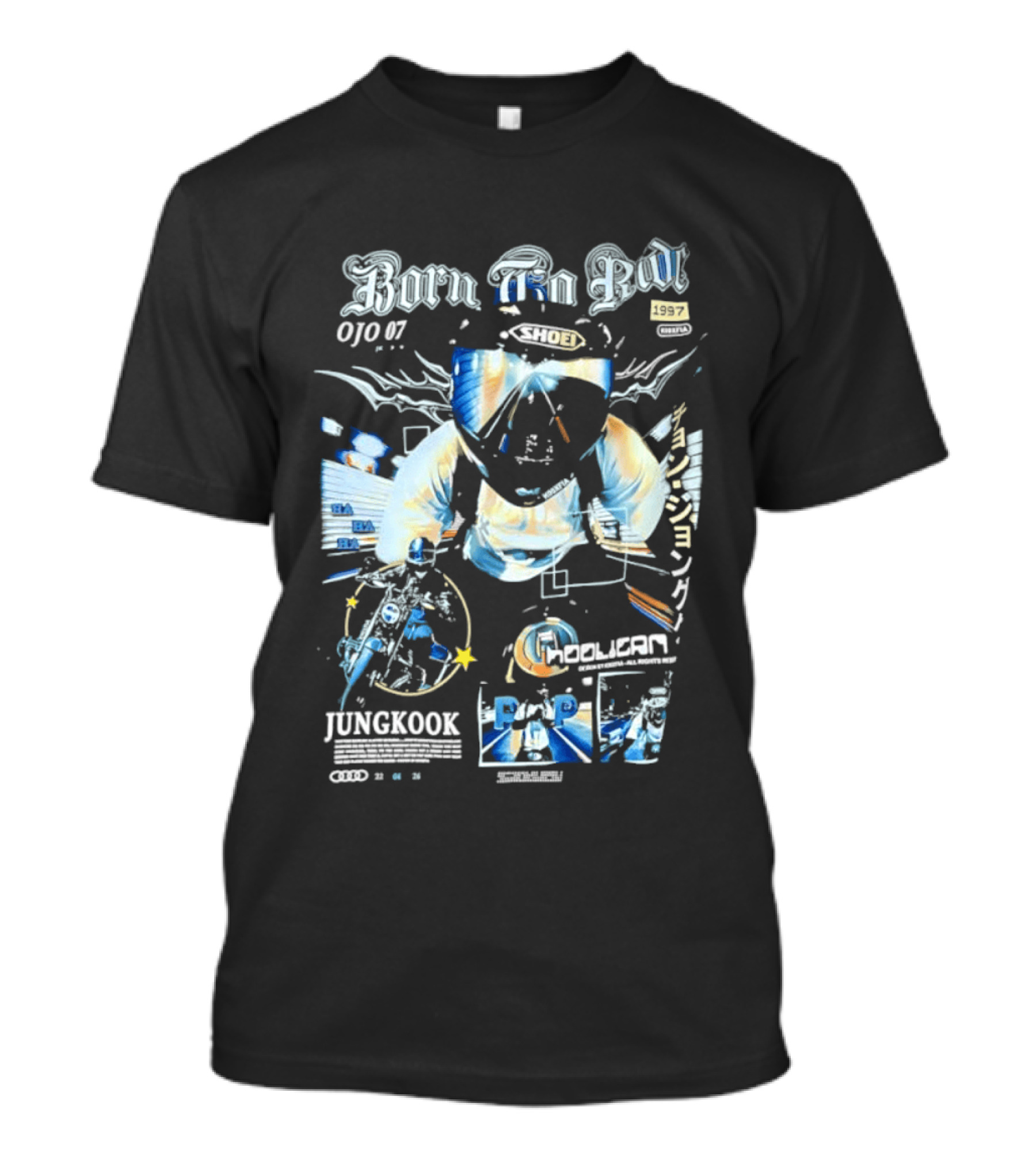 Born To Ride Jungkook Shoei Helmet Hooligan Motorcycle Biker 010 T-Shirt