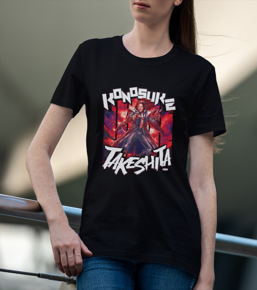 Konosuke Takeshita AEW All Elite Wrestling Comic Style Action T-Shirt