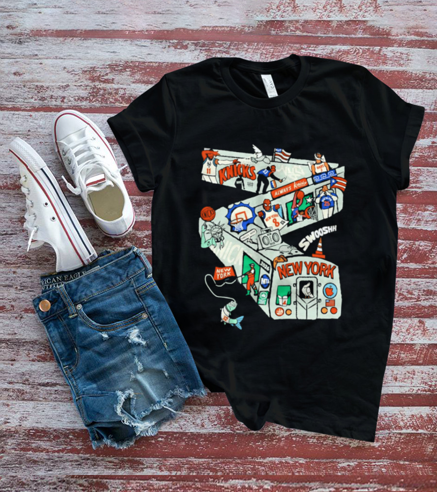 New York Knicks Subway Car Always Slamdunk Basketball City T-Shirt