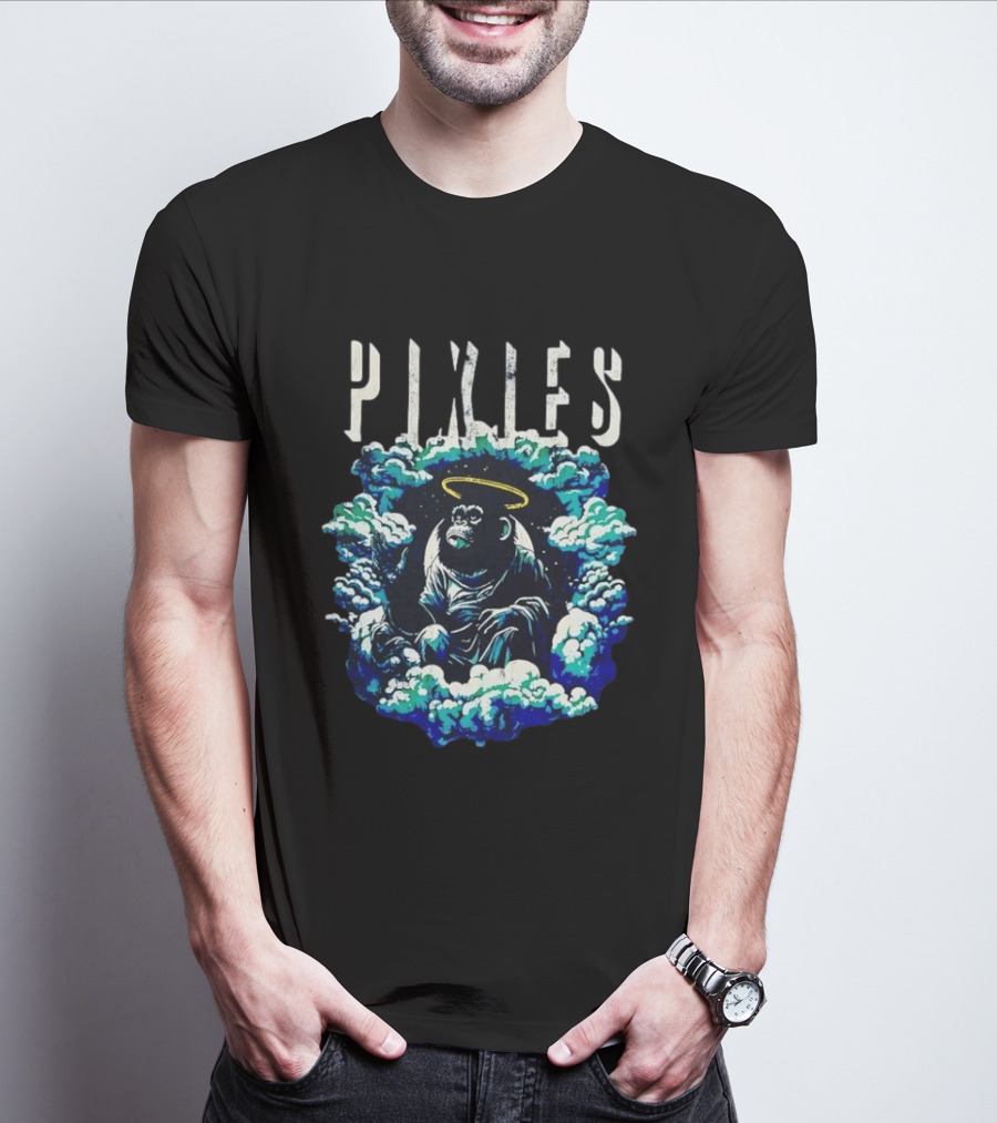 Pixies Haloed Chimp Surrounded By Clouds Vinyl Record T-Shirt