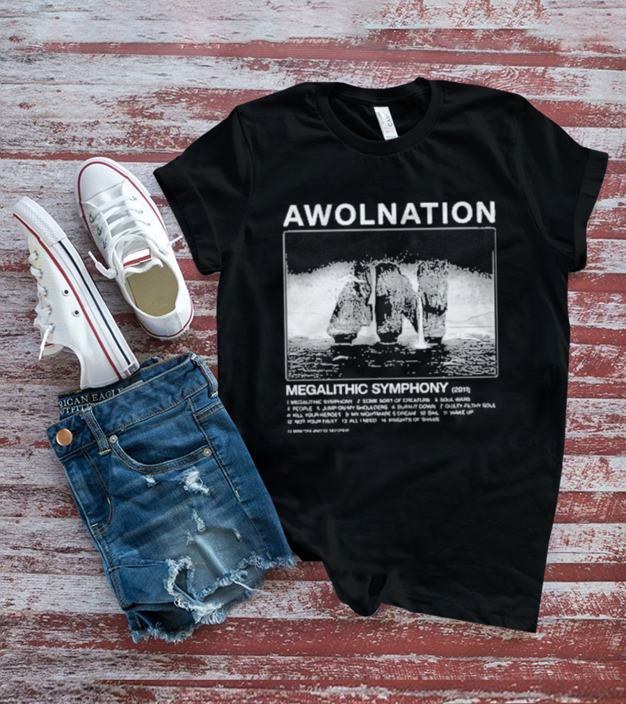 AWOLNATION Megalithic Symphony 15th Anniversary Stone Monoliths Celebration T-Shirt