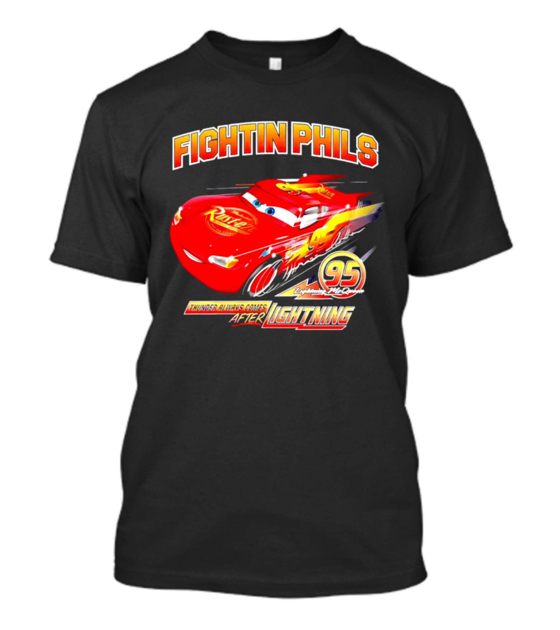 Fightin Phils OT Sports Cars Lightning McQueen Toddler 95 Rust Eze T-Shirt