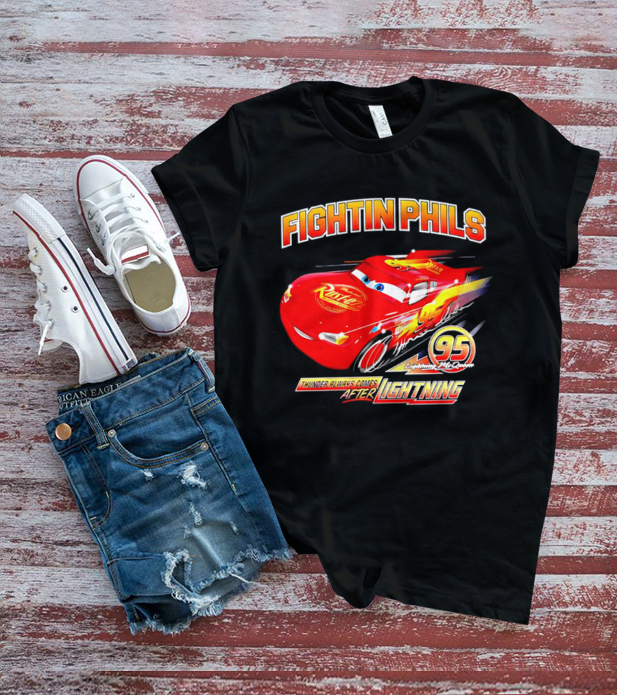 Fightin Phils OT Sports Cars Lightning McQueen Toddler 95 Rust Eze T-Shirt