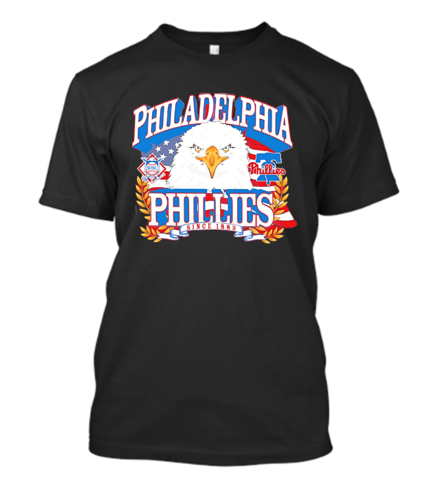 Philadelphia Phillies Eagle Americana Since 1883 National League Flag T-Shirt