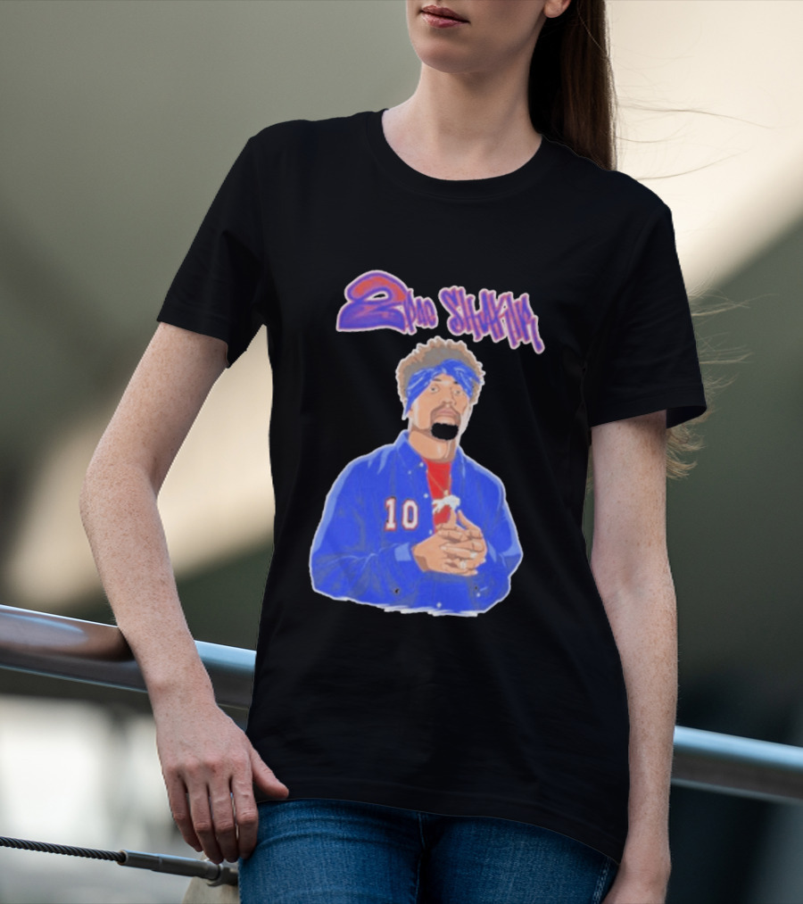 2Pac Shakir Sports Roundtable 10 Blue Bandana T-Shirt