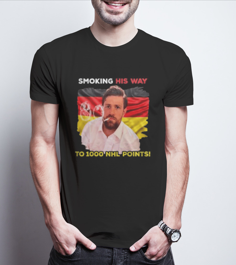 Smoking His Way To 1000 NHL Points Leon Draisaitl Edmonton Oilers T-Shirt