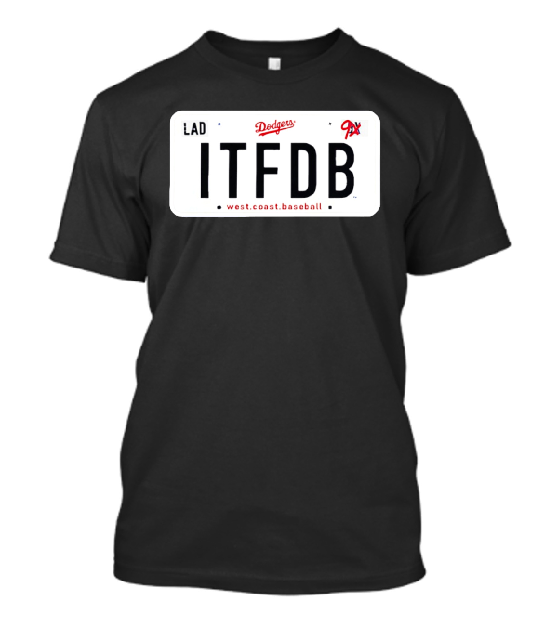 Los Angeles Dodgers LAD ITFDB West Coast Baseball 9X T-Shirt