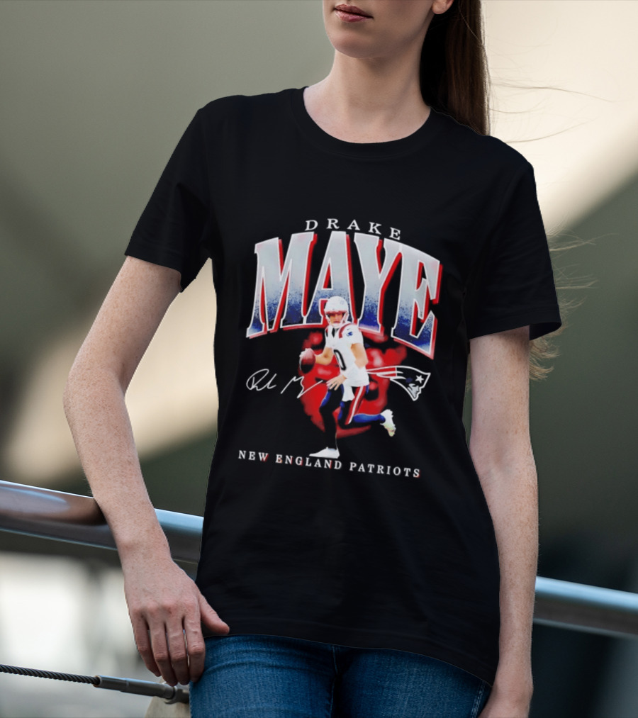 Drake Maye Quarterback New England Patriots T-Shirt