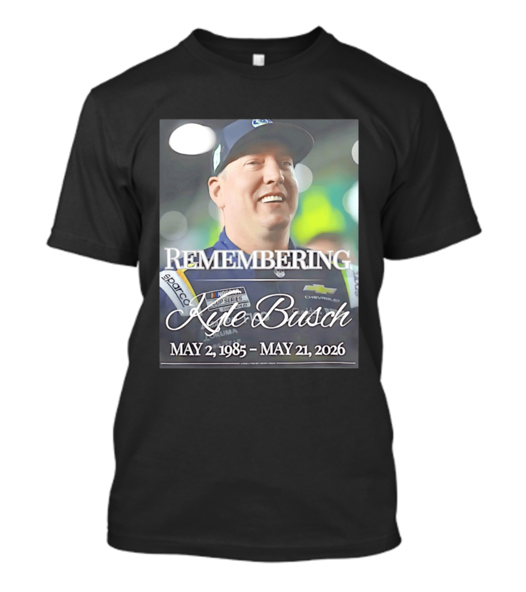 Remembering Kyle Busch NASCAR Cup Series Sparco Chevrolet May 2 1985 May 21 2026 T-Shirt