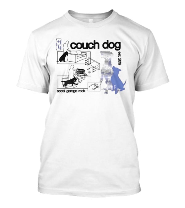 Couch Dog Bull Terrier Socal Garage Rock Est 2019 T-Shirt