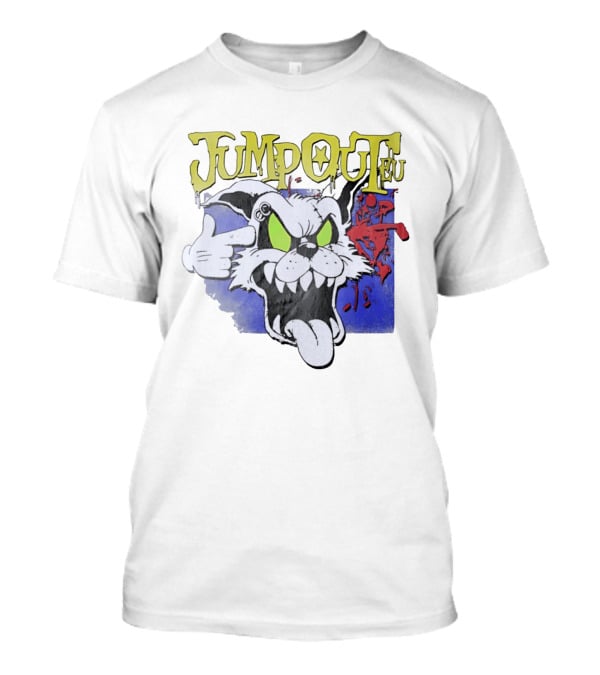 Jumpouteu Pop Culture Cat Creature Teeth Tongue Glove Eyes T-Shirt