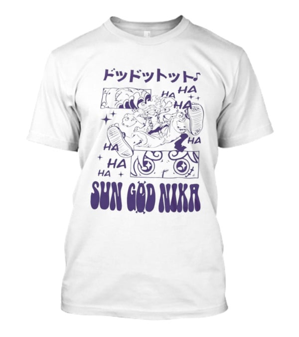 Monkey D Luffy Sun God Nika Laugh One Piece Joyful Image T-Shirt