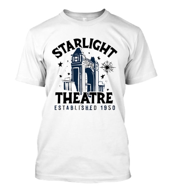 Starlight Theatre Established 1950 Vintage Architectural Landmark With Stars And Tower Scene T-Shirt
