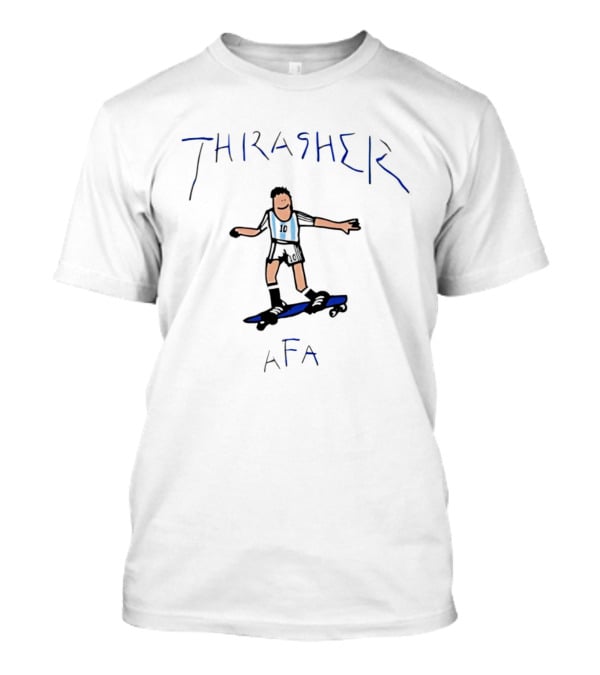 THRASHER AFA Soccer Player On Skateboard T-Shirt