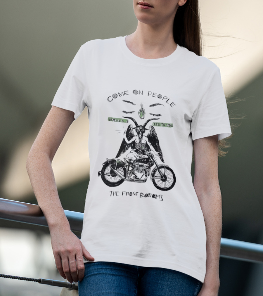 The Front Bottoms Come On People Would I Lie To You Motorcycle Baphomet T-Shirt