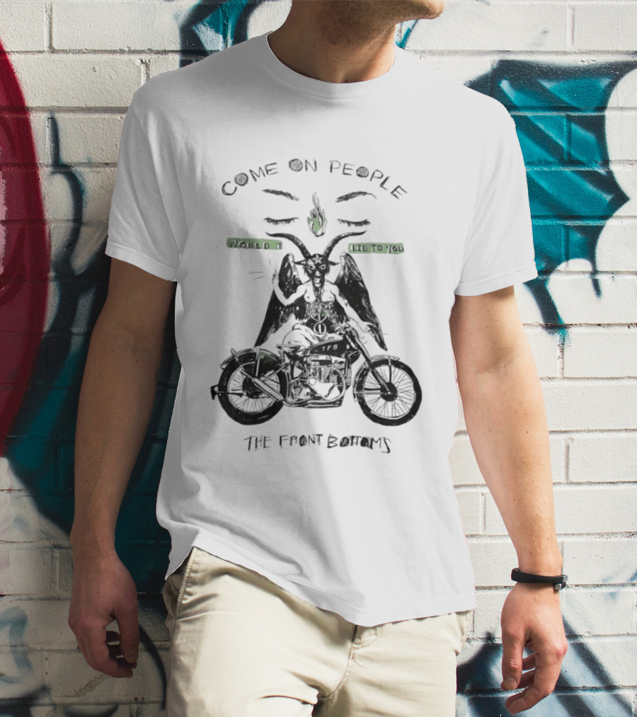 The Front Bottoms Come On People Would I Lie To You Motorcycle Baphomet T-Shirt