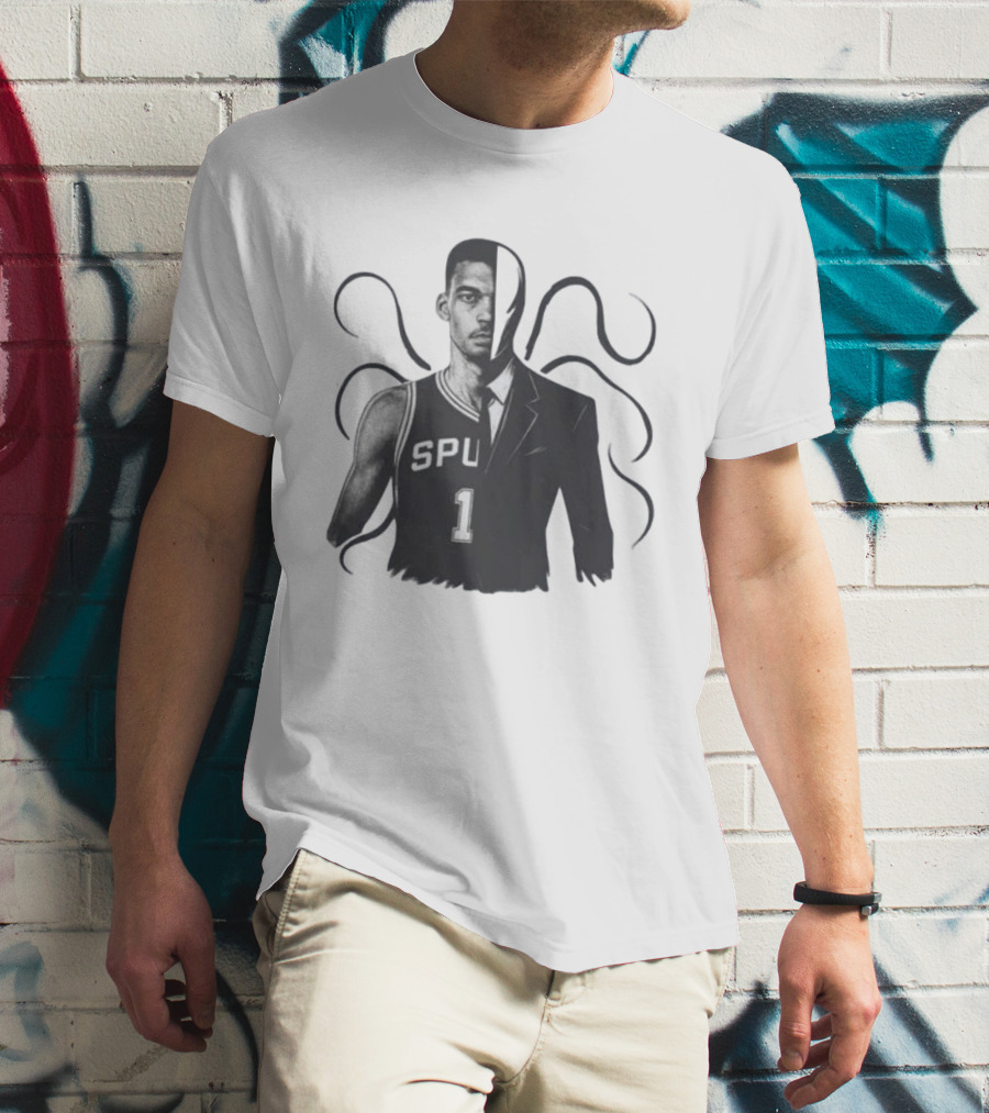 Victor Wembanyama Spurs Slenderman Crossover Alien T-Shirt