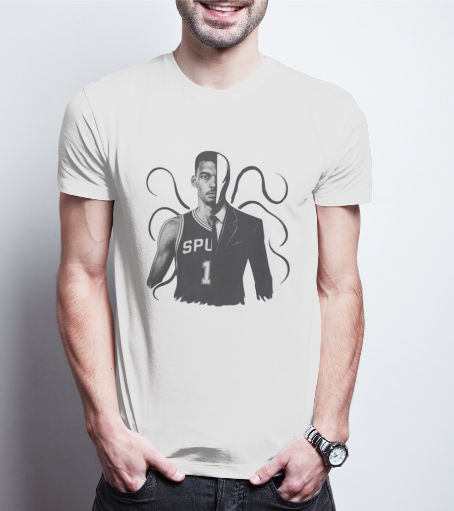 Victor Wembanyama Spurs Slenderman Crossover Alien T-Shirt