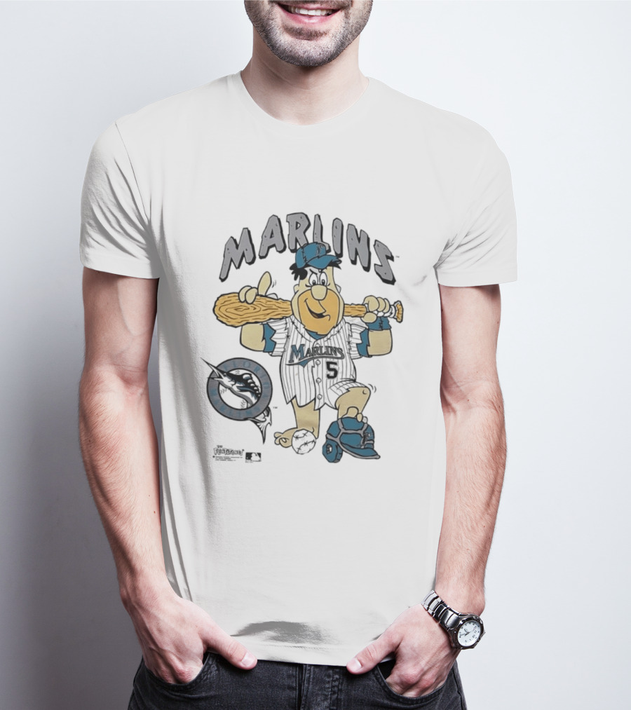 Miami Marlins Fred Flintstone Baseball 1994 T-Shirt