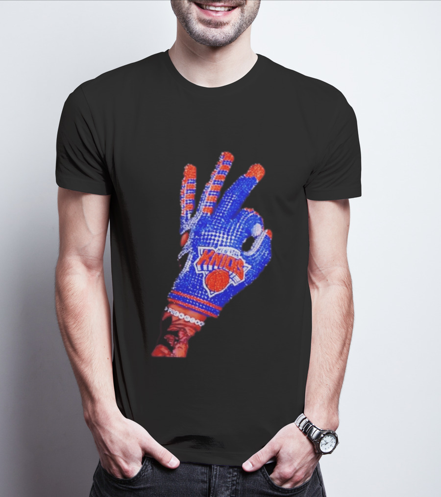 New York Knicks NBA Frenchoo Basketball Fan Glove T-Shirt
