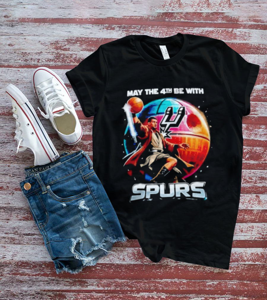May The 4th Be With Spurs Star Wars Basketball Jedi 2026 T-Shirt