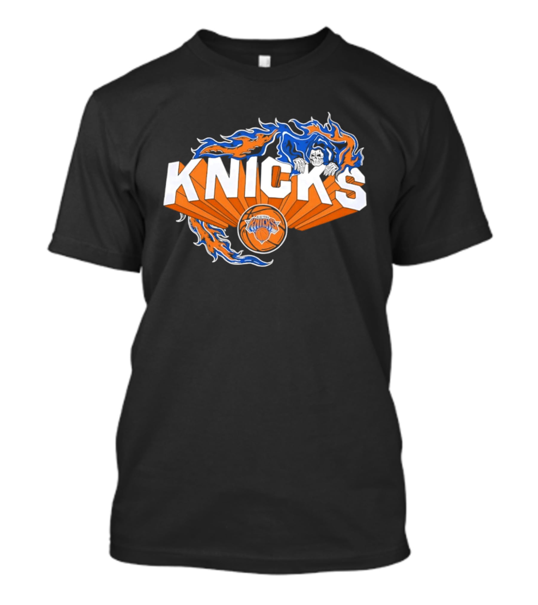 Knicks Basketball Team Flame Graphic New York Knicks NBA T-Shirt
