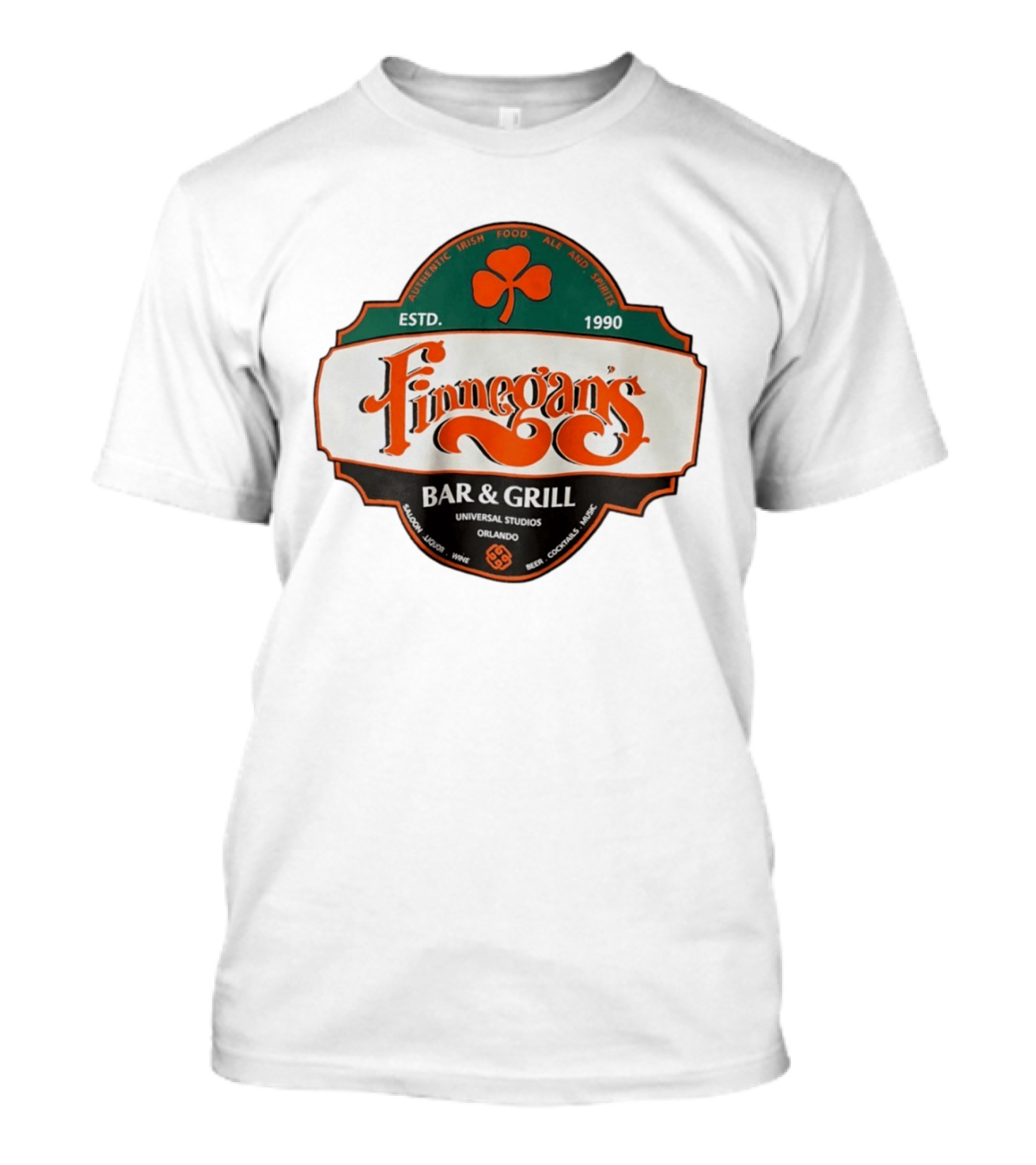 Finnegan's Bar & Grill Authentic Irish Food Ale Spirits Universal Studios Orlando Estd 1990 T-Shirt