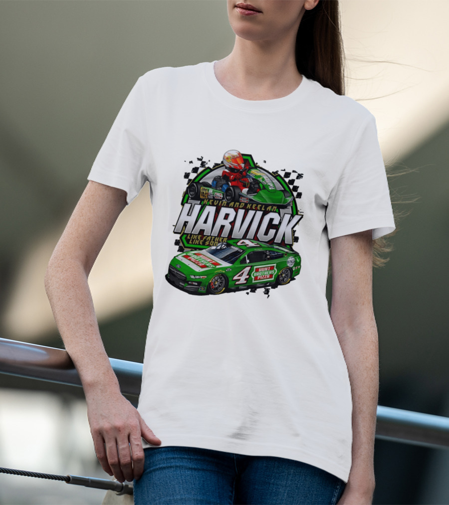 Kevin Keelan Harvick NASCAR 4 Hunt Brothers Pizza Busch Light Like Father Like Son T-Shirt