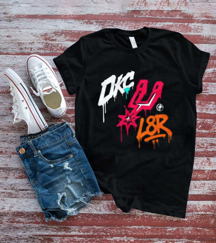 OKC Spurs U L8R Basketball Graffiti T-Shirt