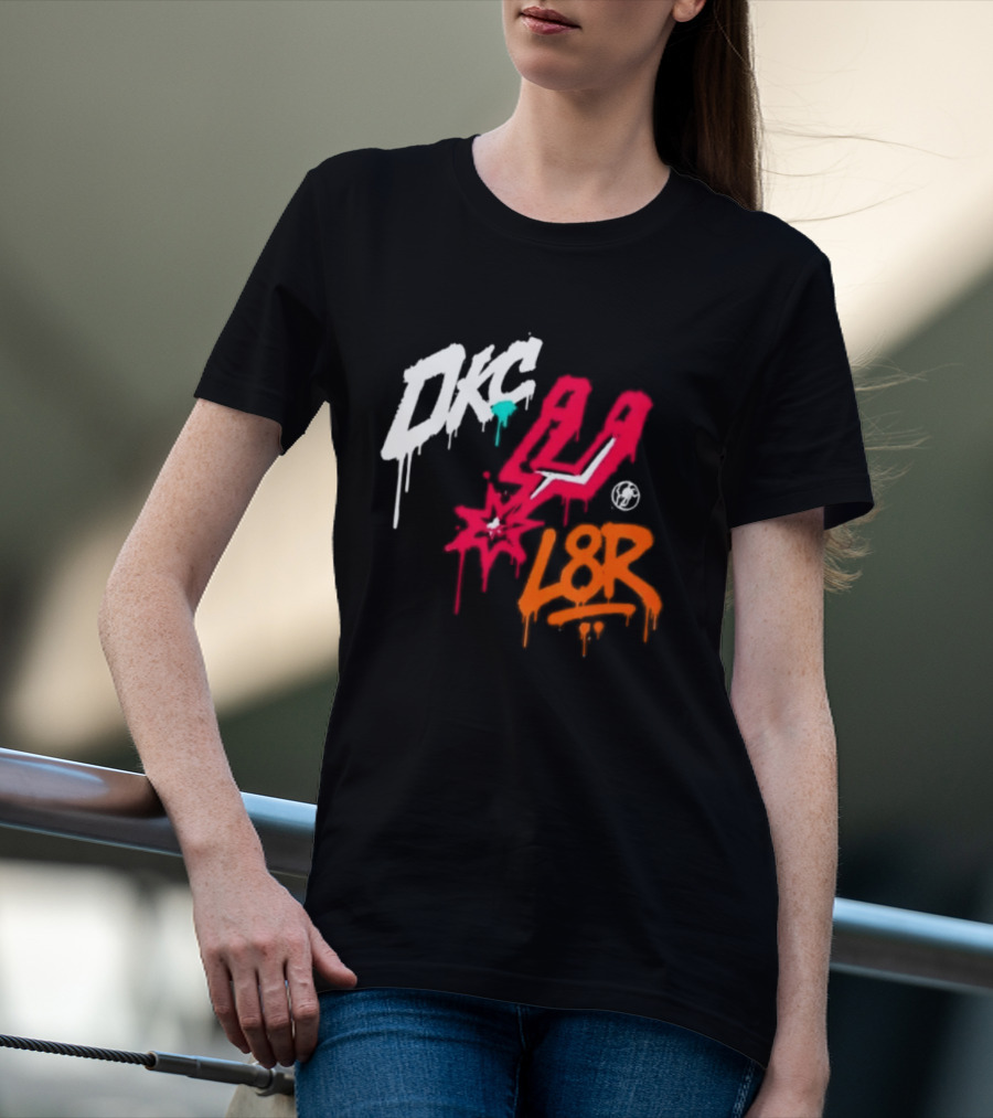 OKC Spurs U L8R Basketball Graffiti T-Shirt