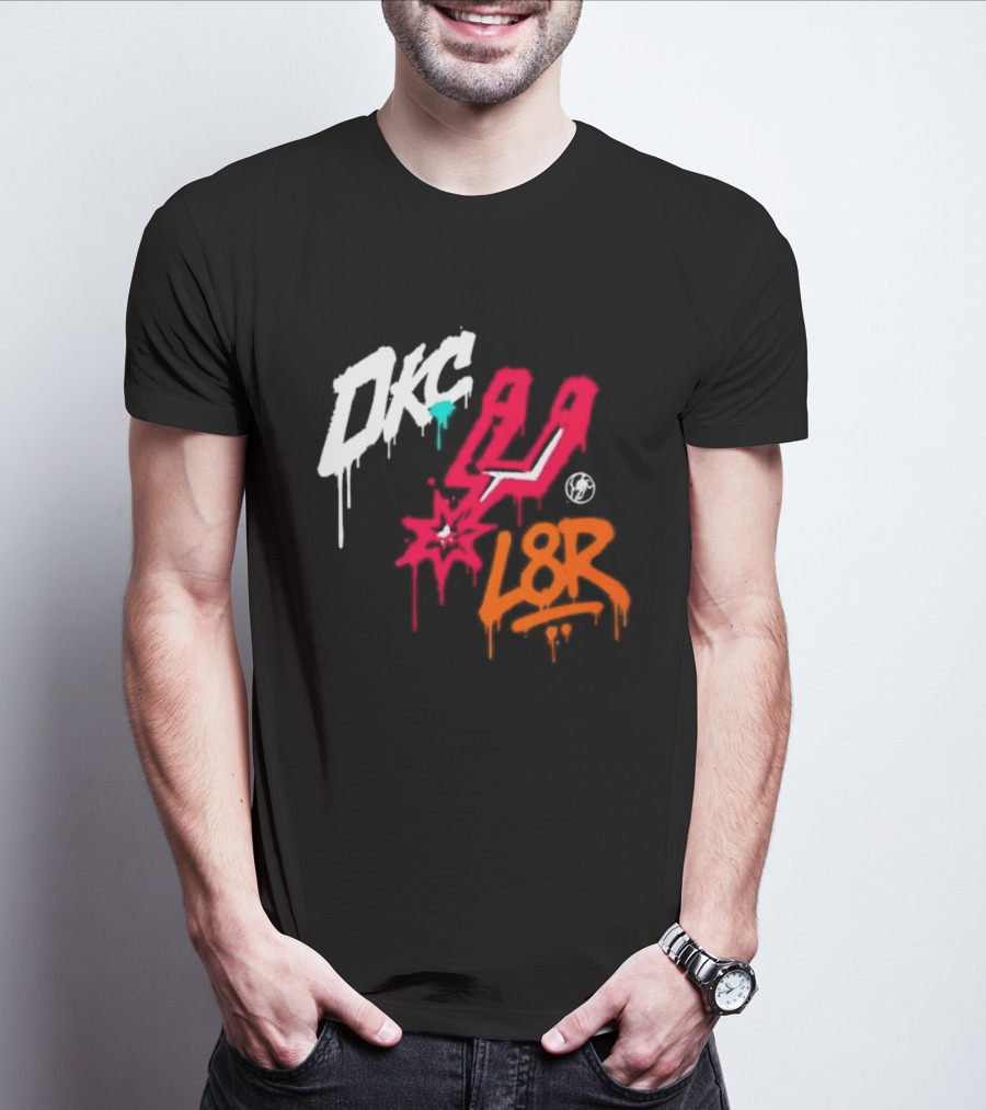 OKC Spurs U L8R Basketball Graffiti T-Shirt