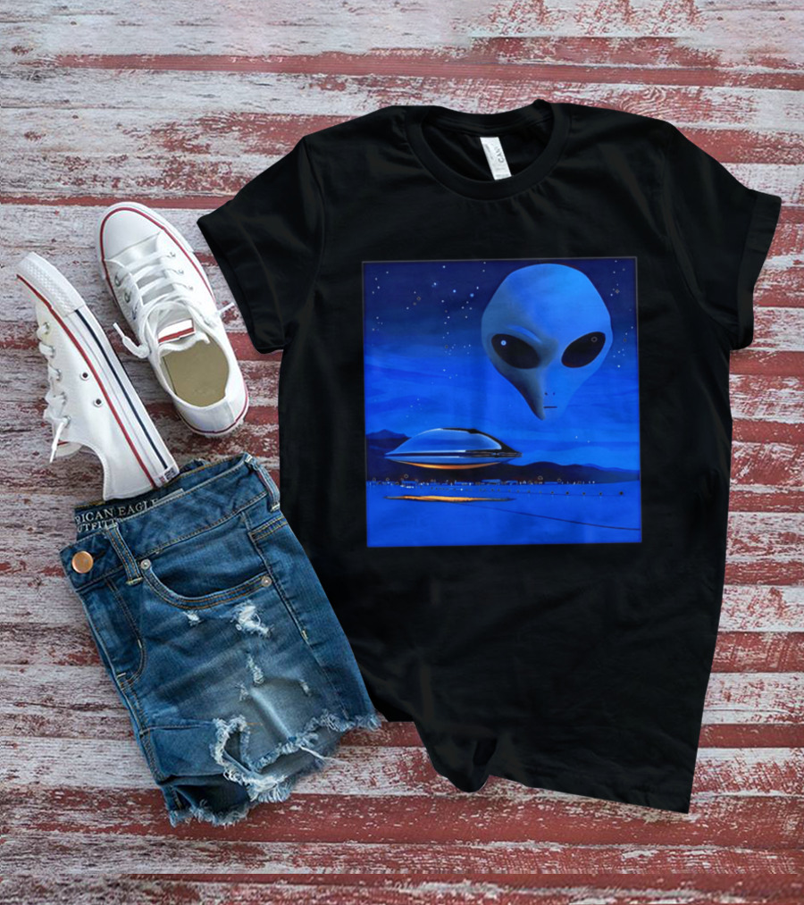 Aline UFO Portrait Night Sky Scene T-Shirt