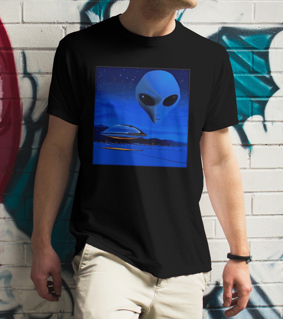 Aline UFO Portrait Night Sky Scene T-Shirt