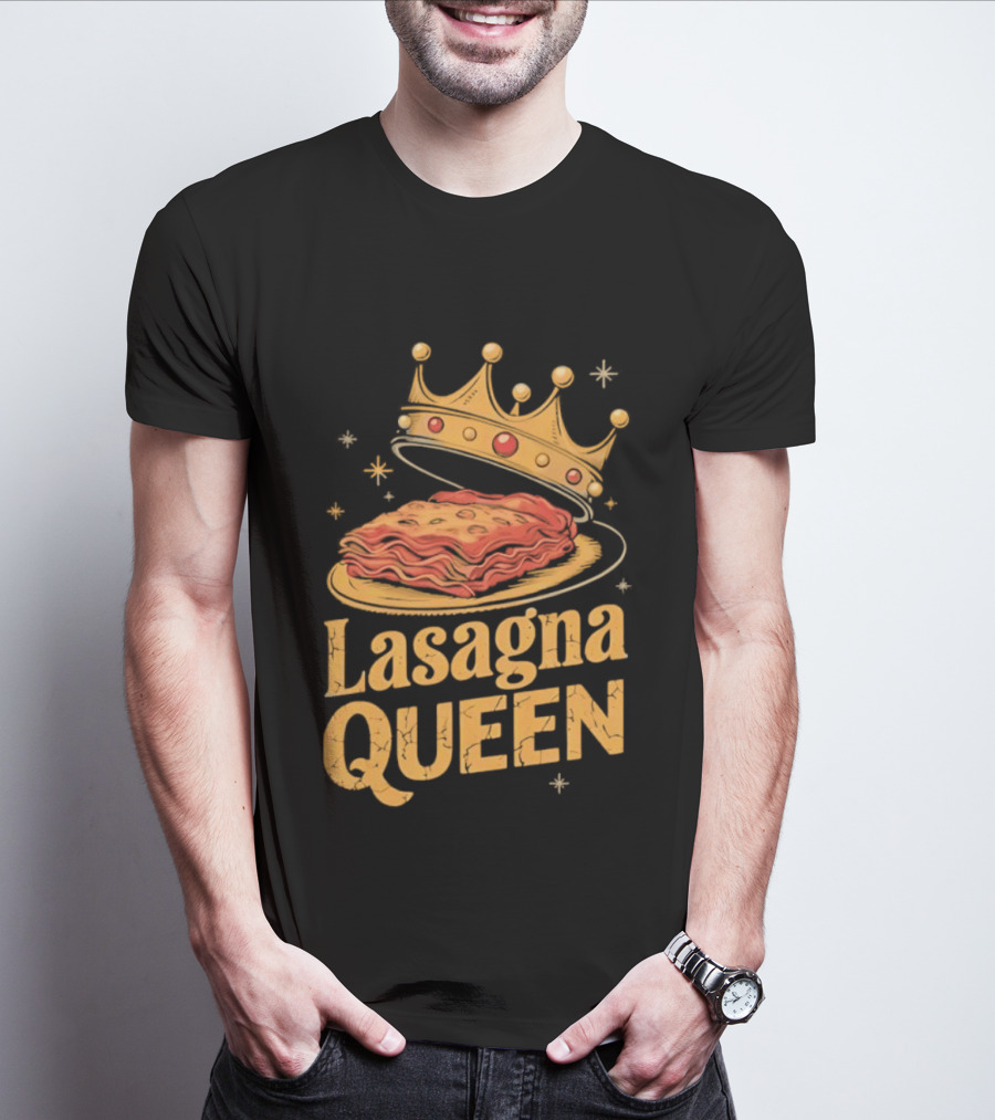 Lasagna Queen Italian Pasta Culinary Royalty Crown Slice Serving T-Shirt