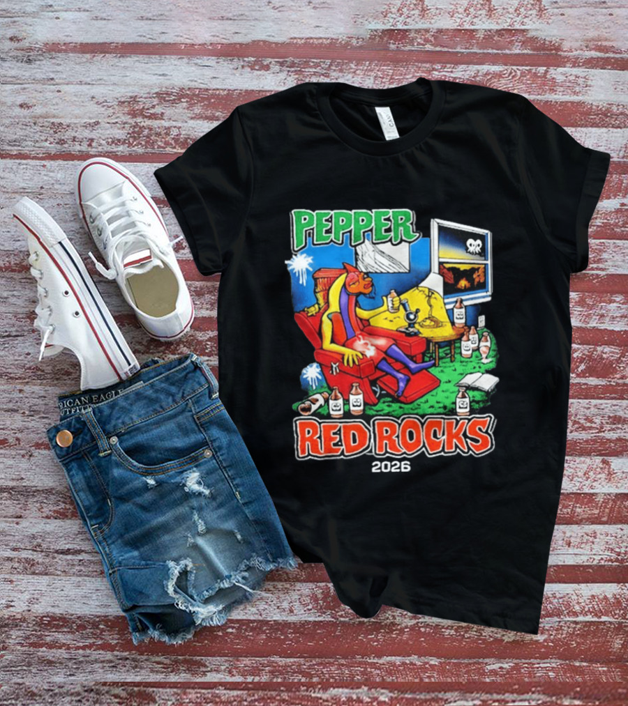 Pepper Red Rocks Amphitheatre 2026 Morrison Colorado Psychedelic Vibes T-Shirt